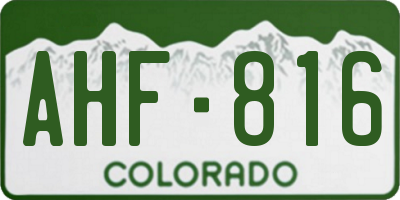 CO license plate AHF816