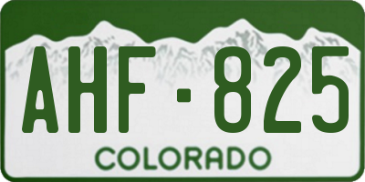 CO license plate AHF825