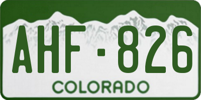 CO license plate AHF826