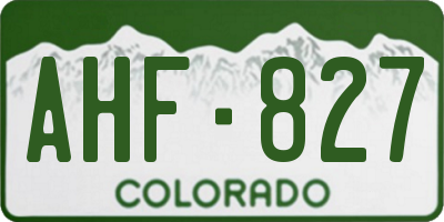 CO license plate AHF827