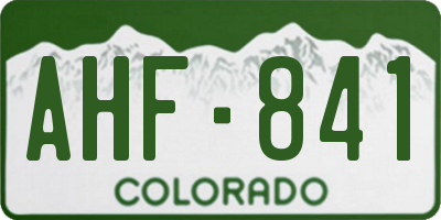 CO license plate AHF841