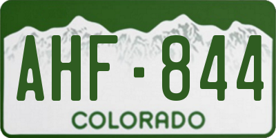 CO license plate AHF844