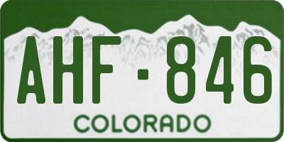 CO license plate AHF846