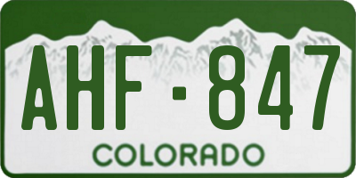 CO license plate AHF847
