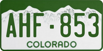 CO license plate AHF853