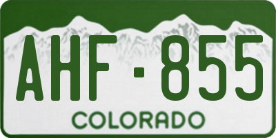 CO license plate AHF855