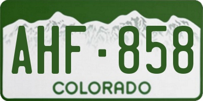 CO license plate AHF858