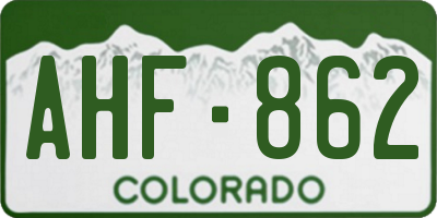 CO license plate AHF862