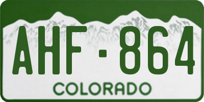 CO license plate AHF864