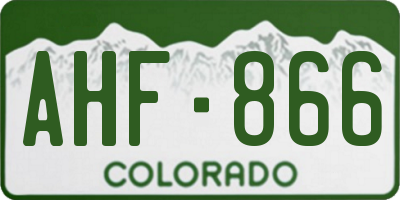 CO license plate AHF866