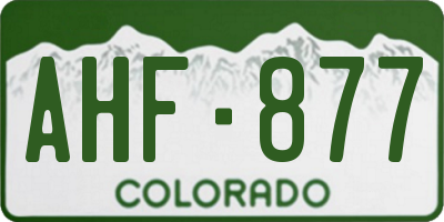 CO license plate AHF877