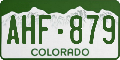 CO license plate AHF879