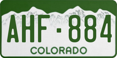 CO license plate AHF884