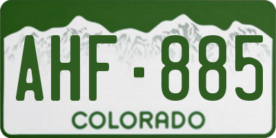 CO license plate AHF885