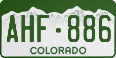 CO license plate AHF886