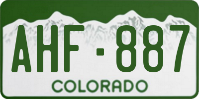 CO license plate AHF887