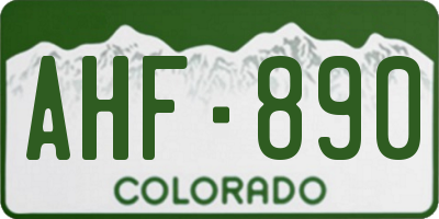 CO license plate AHF890