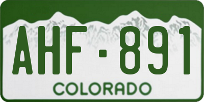 CO license plate AHF891