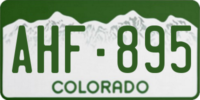 CO license plate AHF895