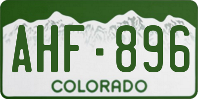CO license plate AHF896