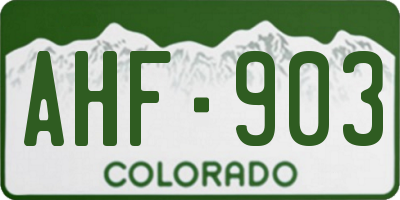 CO license plate AHF903