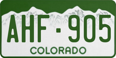 CO license plate AHF905