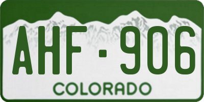 CO license plate AHF906