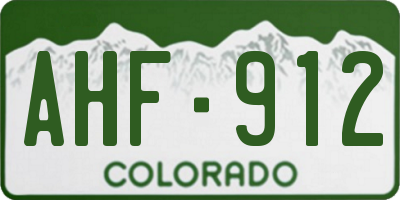 CO license plate AHF912