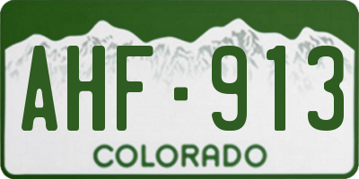 CO license plate AHF913