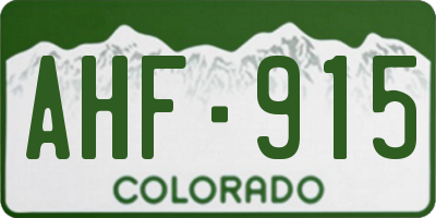 CO license plate AHF915