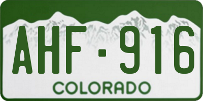 CO license plate AHF916