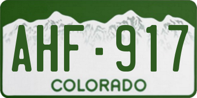 CO license plate AHF917