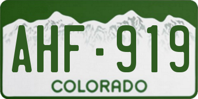 CO license plate AHF919