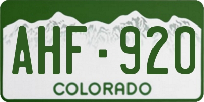 CO license plate AHF920