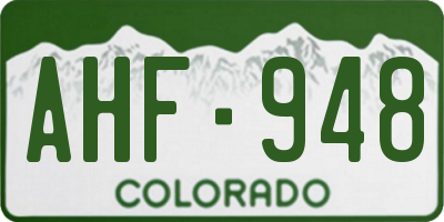 CO license plate AHF948
