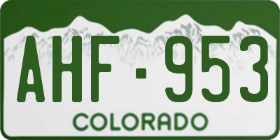 CO license plate AHF953