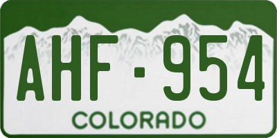 CO license plate AHF954