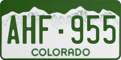 CO license plate AHF955