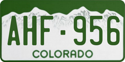 CO license plate AHF956