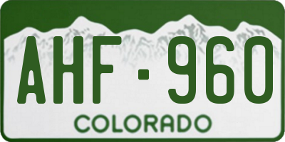 CO license plate AHF960