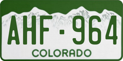 CO license plate AHF964