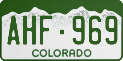 CO license plate AHF969
