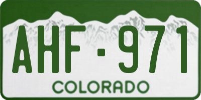 CO license plate AHF971