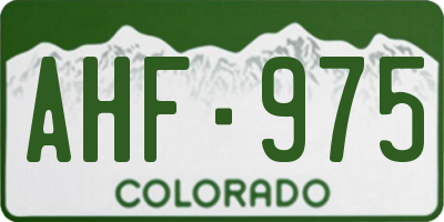 CO license plate AHF975