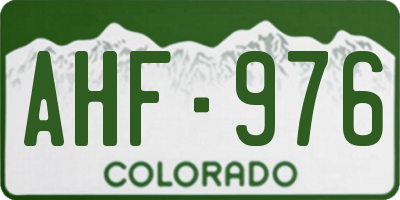 CO license plate AHF976