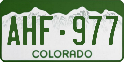 CO license plate AHF977
