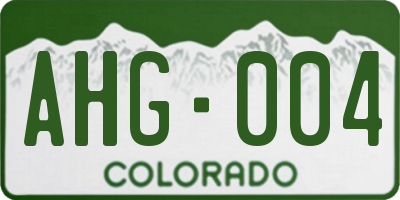 CO license plate AHG004
