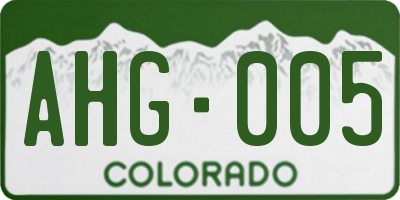 CO license plate AHG005