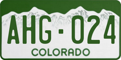 CO license plate AHG024