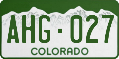 CO license plate AHG027